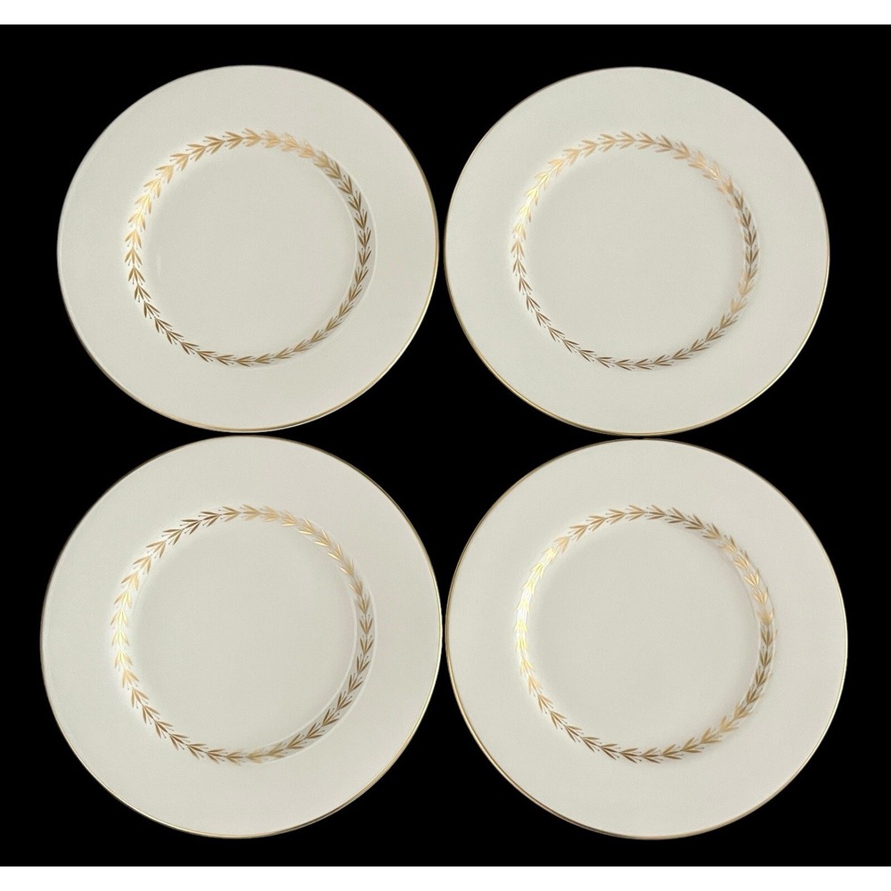 Set Of‎ 4 Vintage Fine Arts China Golden Classic 10.5" Dinner Plates Excellent